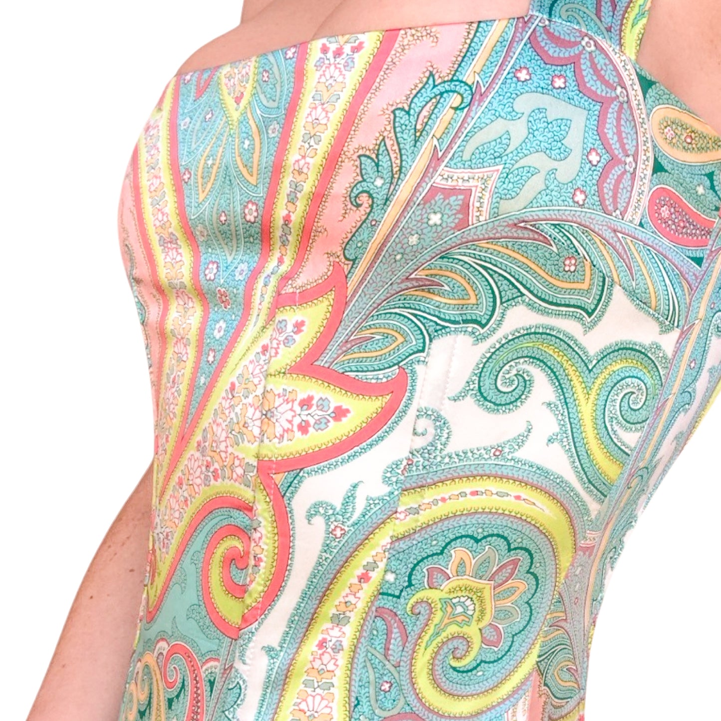 Dolce & Gabbana S/S 2004 paisley silk boned dress