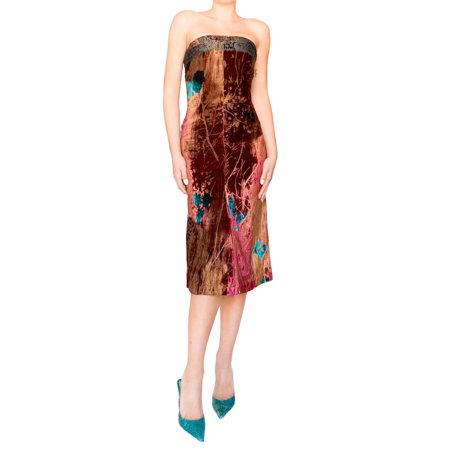 Emanuel Ungaro 1998 silk velvet bustier dress - documented