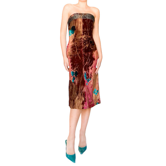 Emanuel Ungaro 1998 silk velvet bustier dress - documented