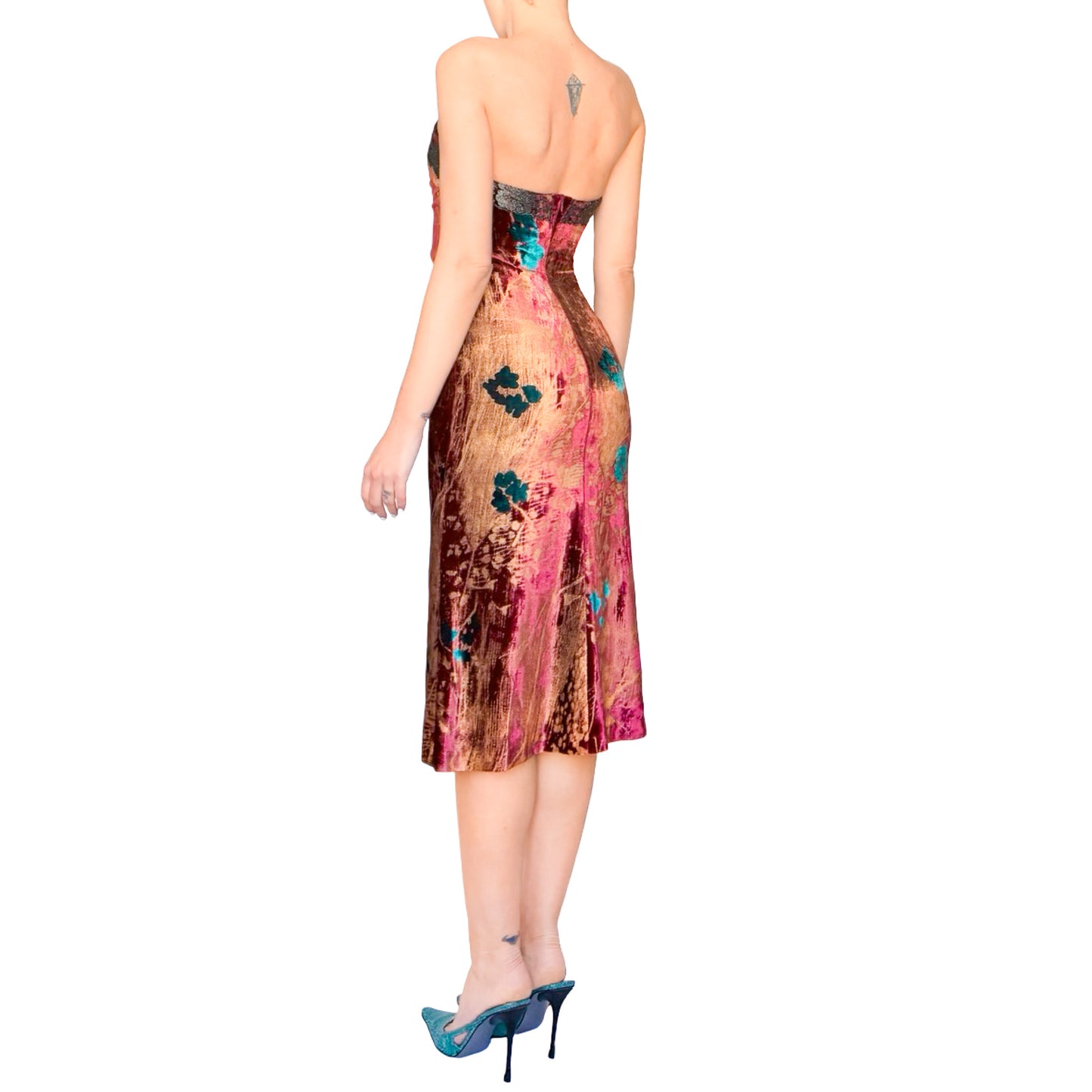 Emanuel Ungaro 1998 silk velvet bustier dress - documented