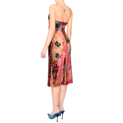 Emanuel Ungaro 1998 silk velvet bustier dress - documented