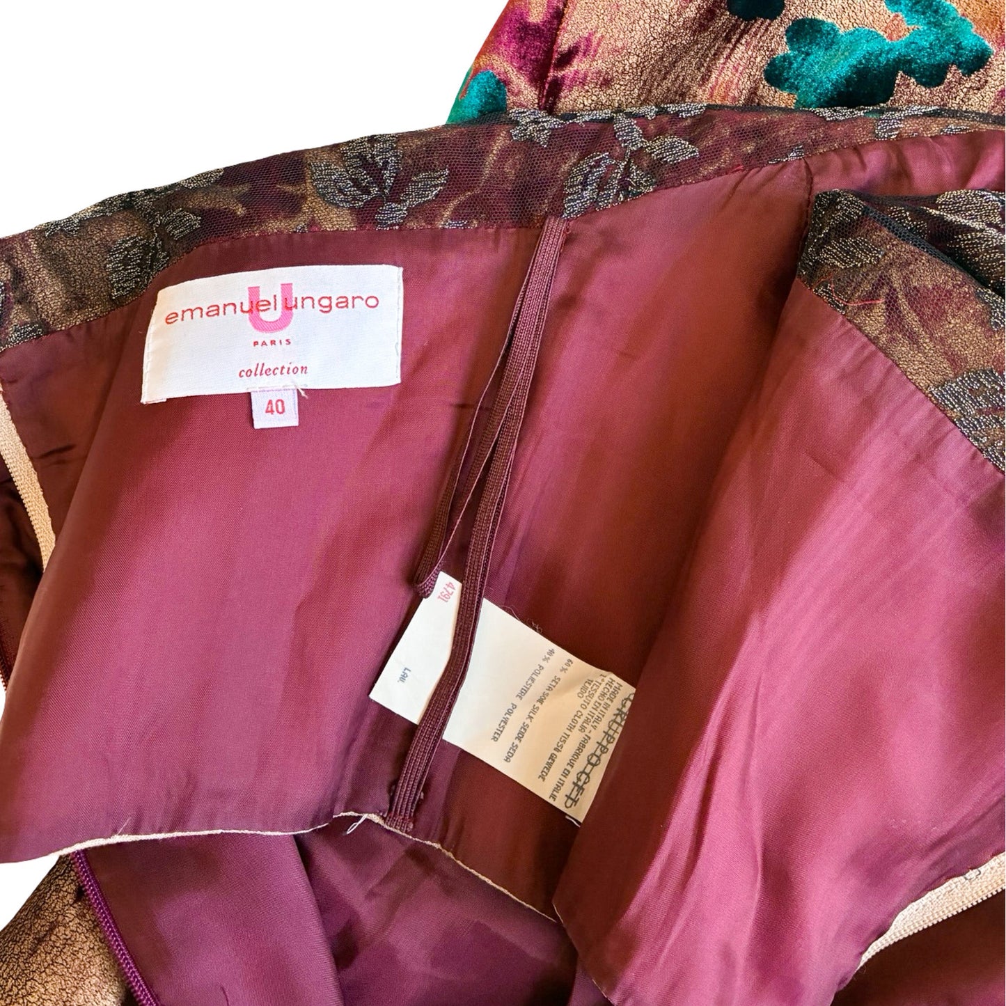 Emanuel Ungaro 1998 silk velvet bustier dress - documented