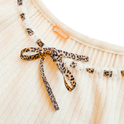 Galliano 2008 ribbed knit wool dress