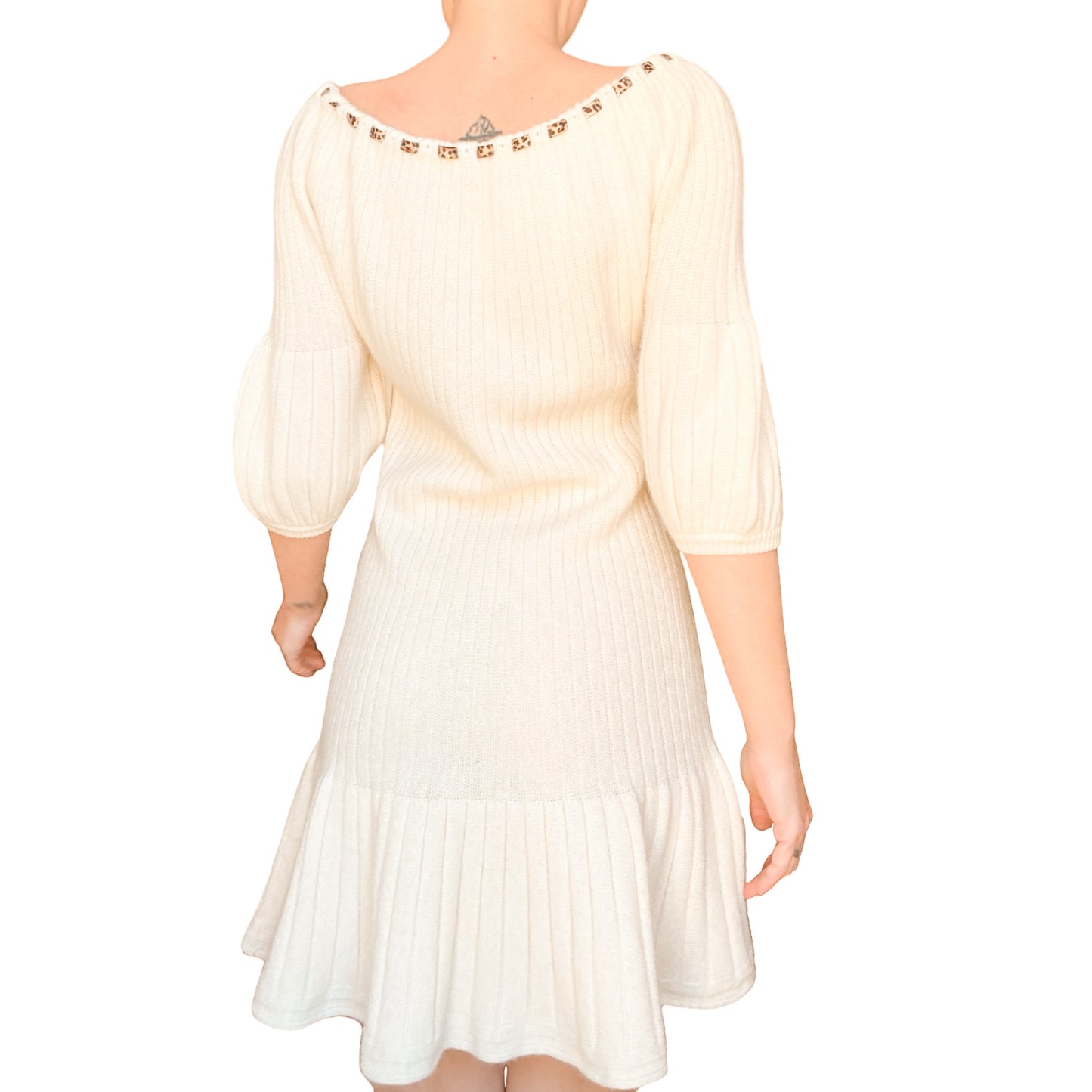 Galliano 2008 ribbed knit wool dress