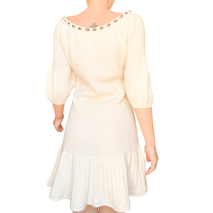 Galliano 2008 ribbed knit wool dress