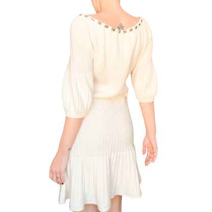 Galliano 2008 ribbed knit wool dress