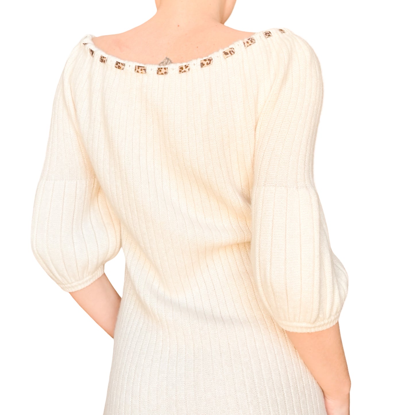 Galliano 2008 ribbed knit wool dress