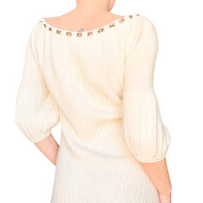 Galliano 2008 ribbed knit wool dress