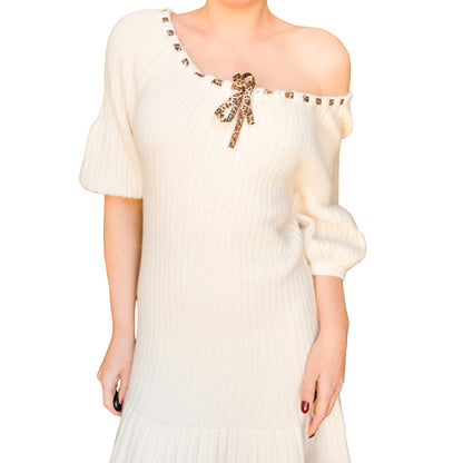 Galliano 2008 ribbed knit wool dress