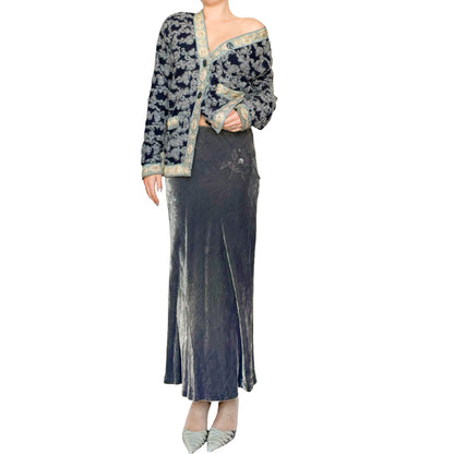 Iceberg 1998 velvet embellished skirt - documented