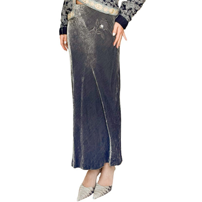 Iceberg 1998 velvet embellished skirt - documented