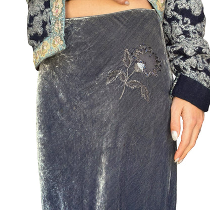 Iceberg 1998 velvet embellished skirt - documented