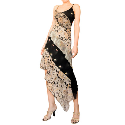 Italian Designer 90s mesh embellished dress