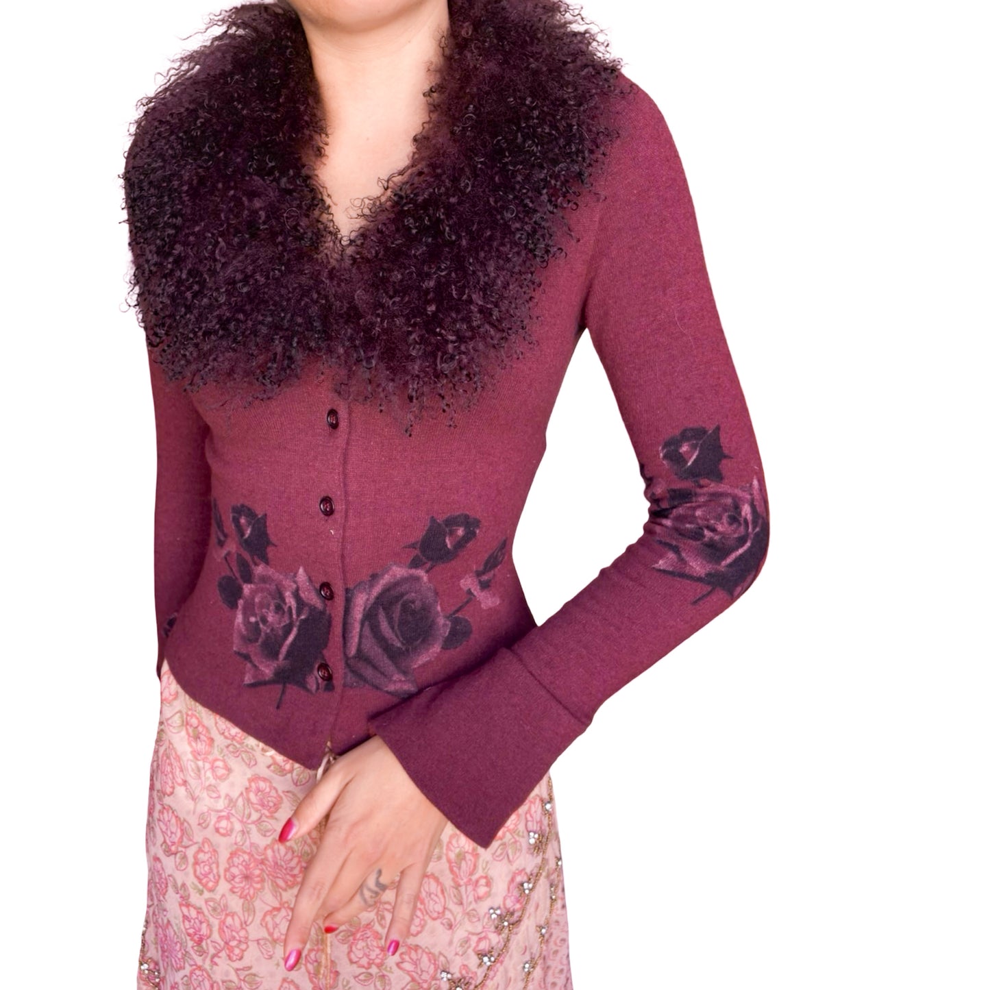 Italian Designer VTG Mongolian wool cardigan