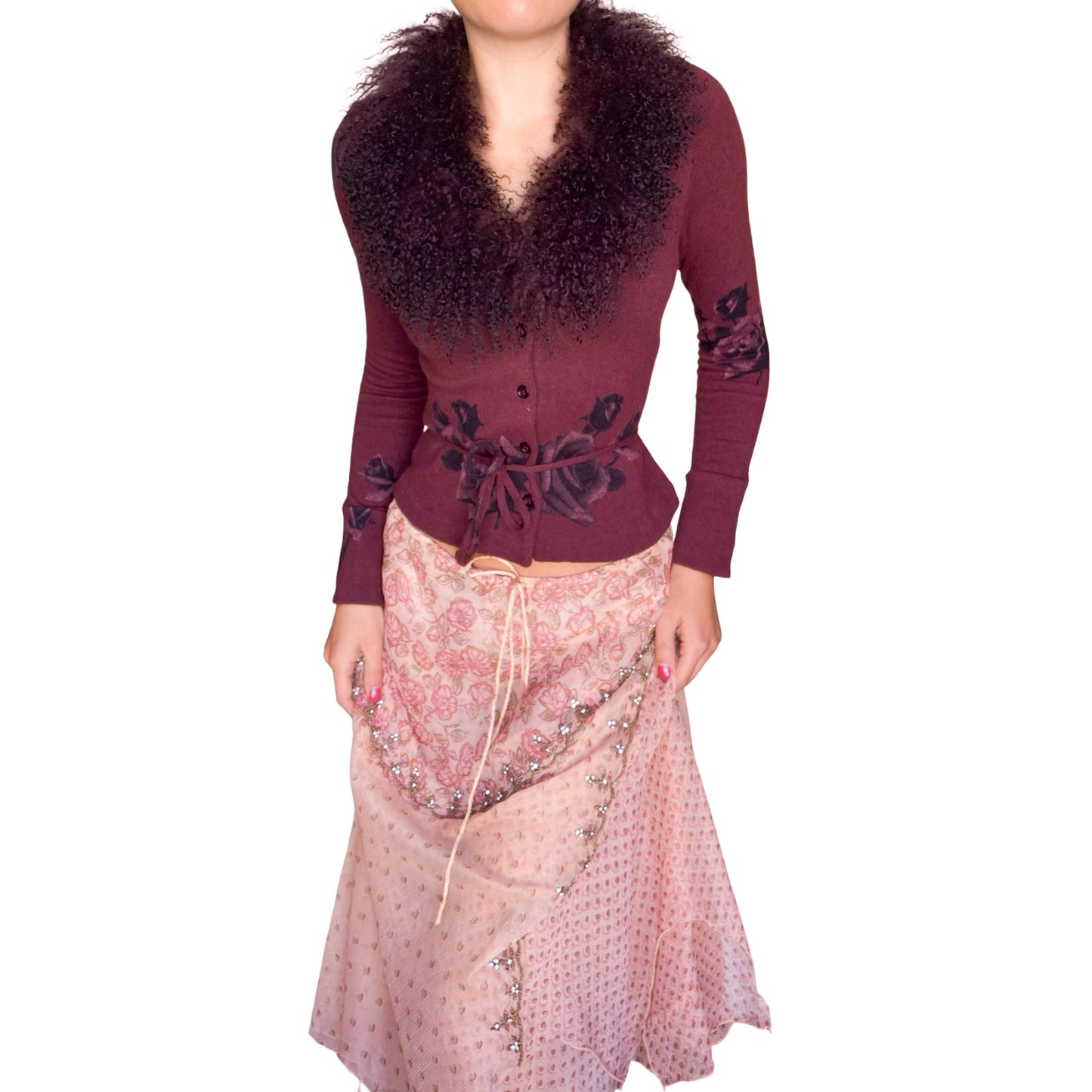 Italian Designer VTG Mongolian wool cardigan