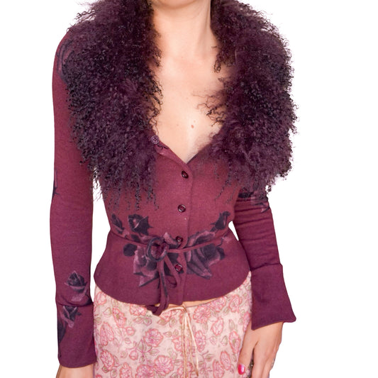 Italian Designer VTG Mongolian wool cardigan