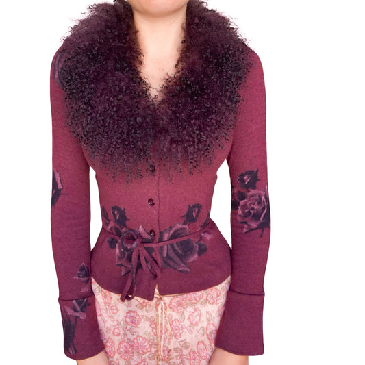 Italian Designer VTG Mongolian wool cardigan