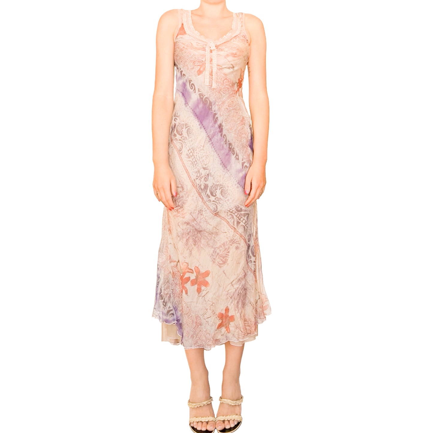 Italian Designer VTG Pompadour silk dress