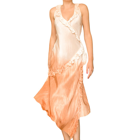 Italian VTG maxi silk ombré dress - dead stock