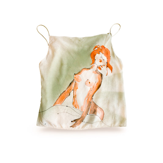 Spanish VTG silk illustrated cami