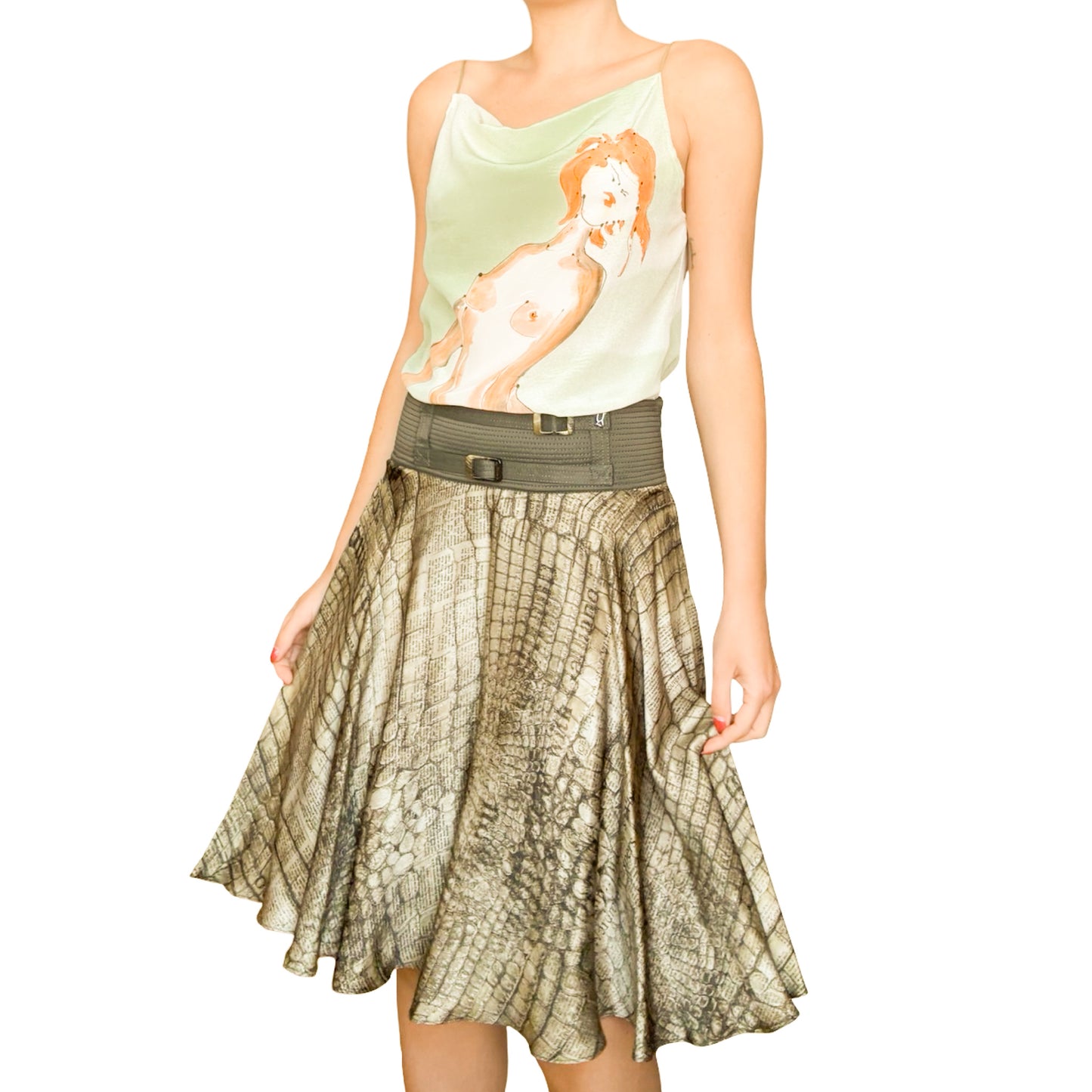 Spanish VTG silk illustrated cami