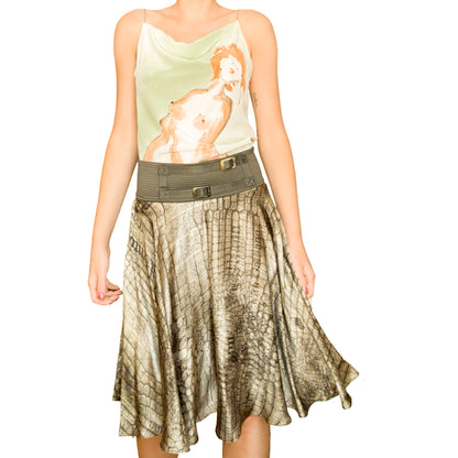 Galliano 2011 silk gazette skirt - dead stock