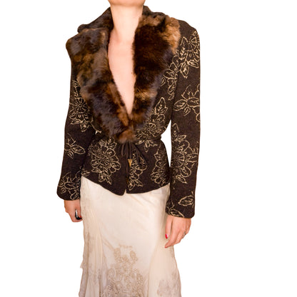 Just Cavalli VTG fur collar cardi jacket