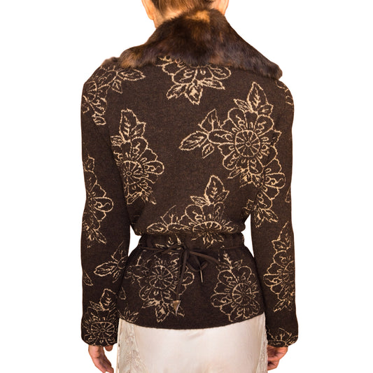 Just Cavalli VTG fur collar cardi jacket