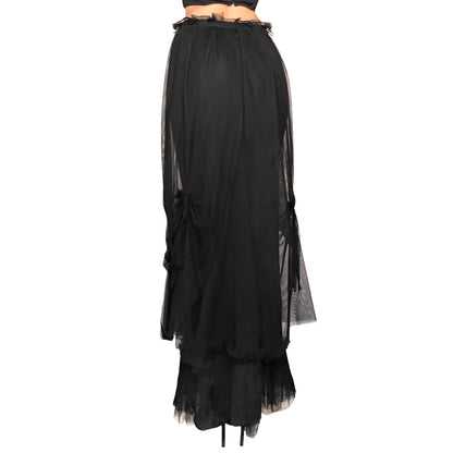 Italian designer 90s wool & silk double maxi skirt