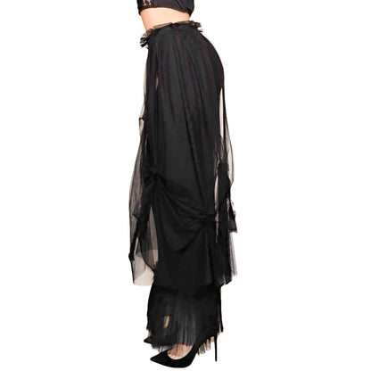 Italian designer 90s wool & silk double maxi skirt