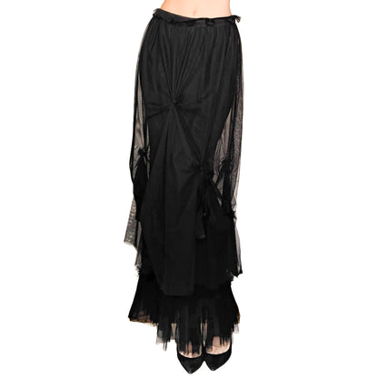 Italian designer 90s wool & silk double maxi skirt