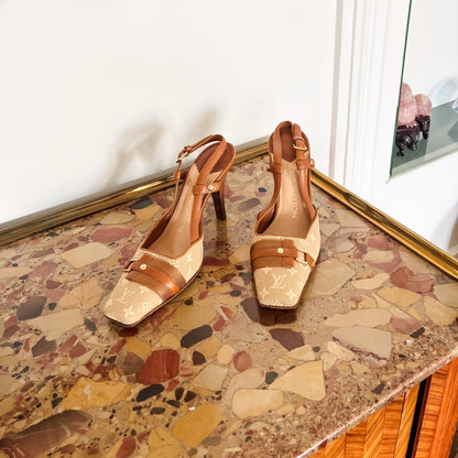 Louis Vuitton monogram canvas slingback heels