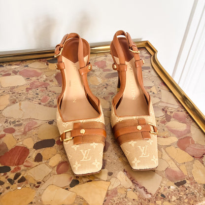 Louis Vuitton monogram canvas slingback heels