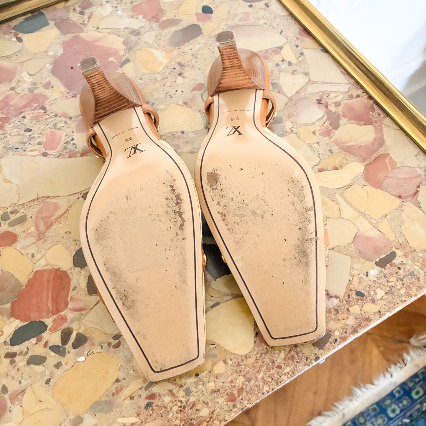 Louis Vuitton monogram canvas slingback heels