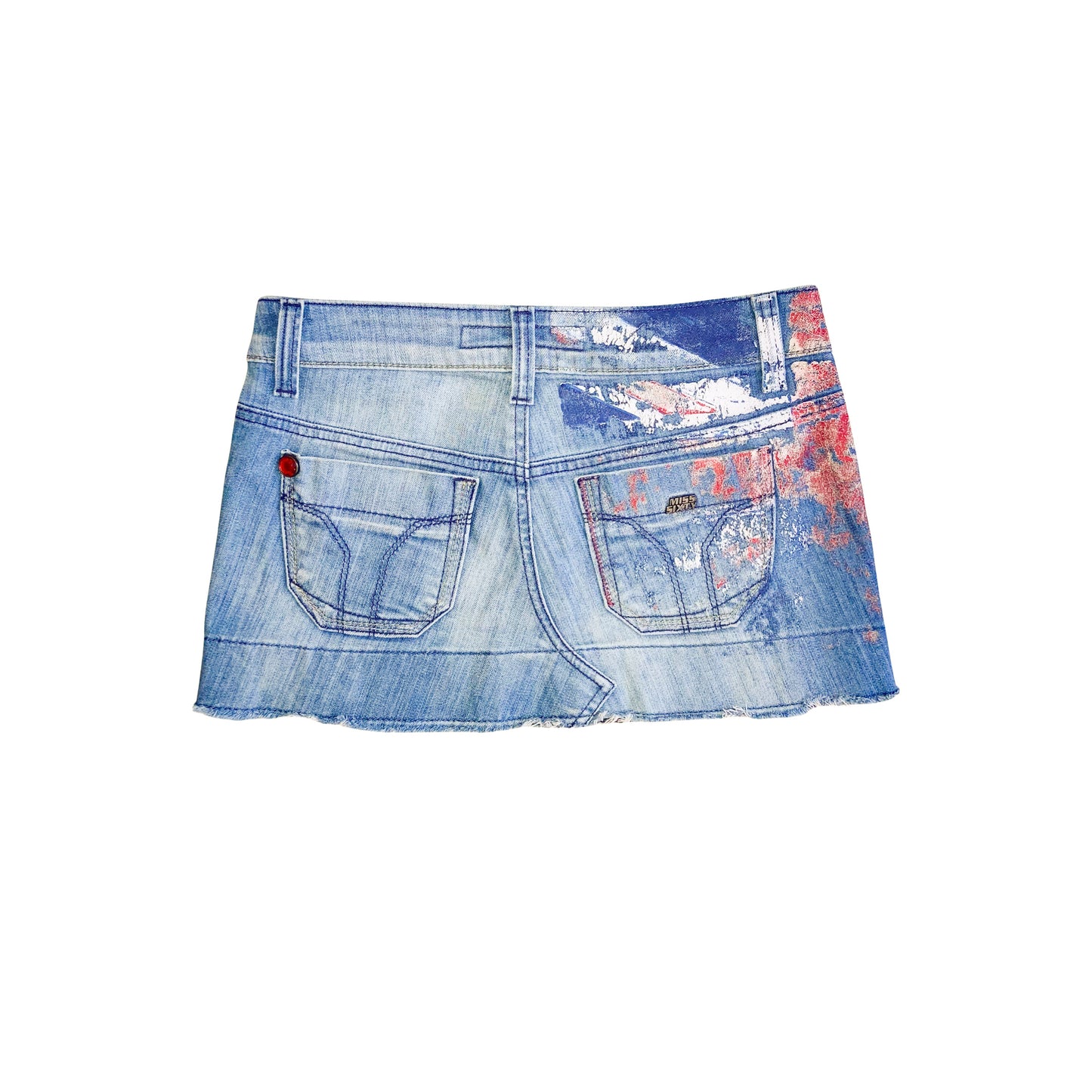 Miss Sixty 2004 painted denim mini skirt