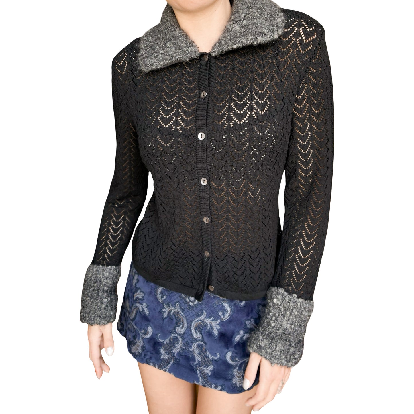 Moschino Couture 90's heart-shaped knit cardigan