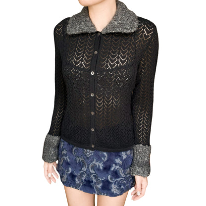 Moschino Couture 90's heart-shaped knit cardigan