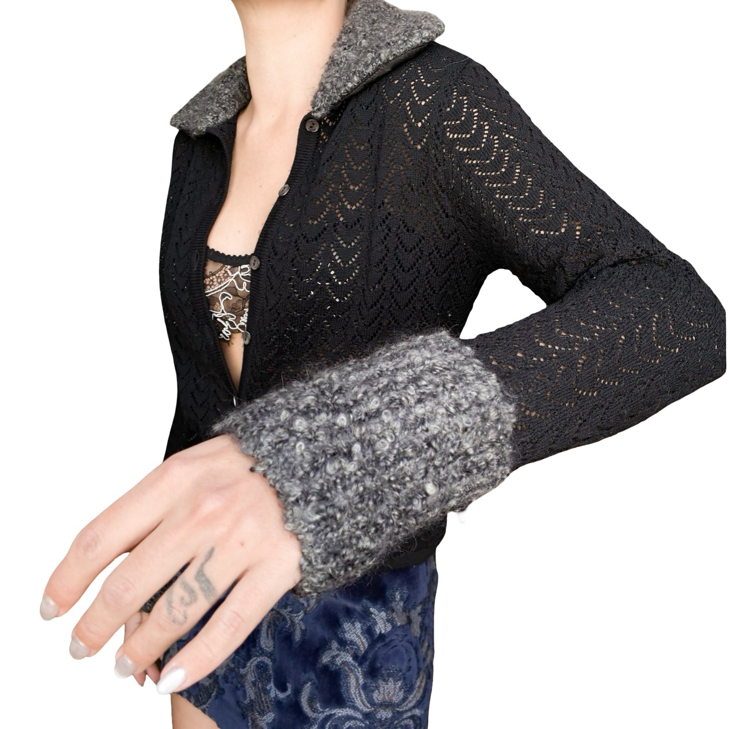 Moschino Couture 90's heart-shaped knit cardigan