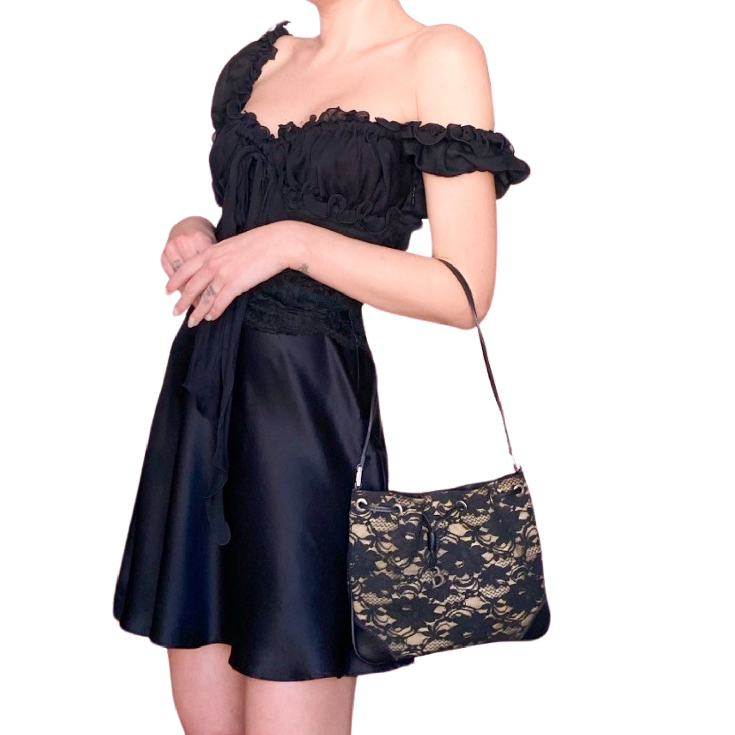 Blumarine 2000's lace shoulder bag