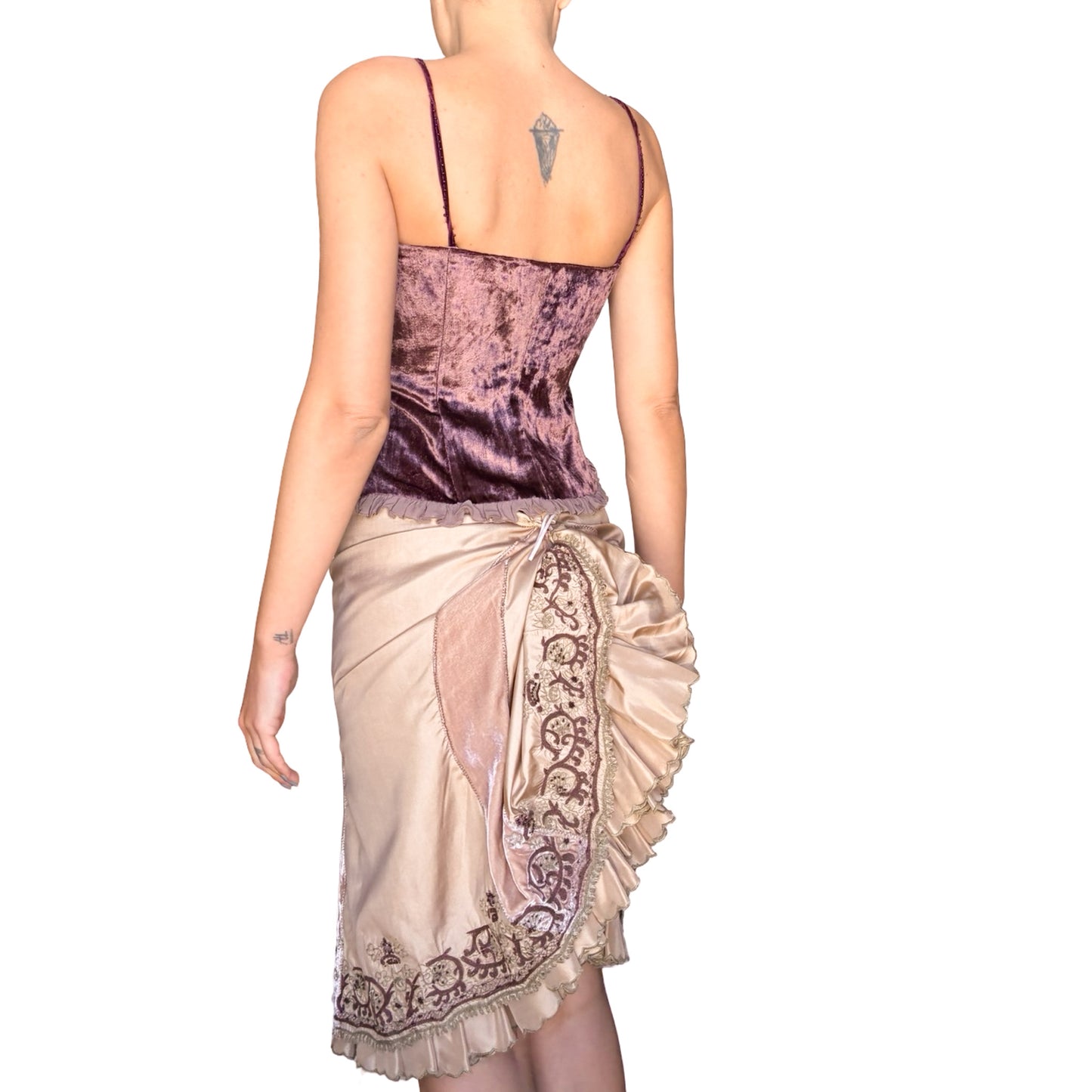 Nicoletta Ruggiero 90s rare velvet beaded bustier
