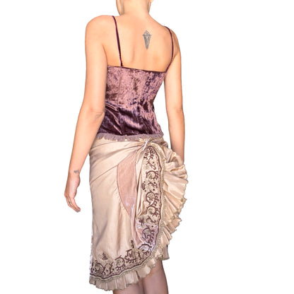 Nicoletta Ruggiero 90s rare velvet beaded bustier