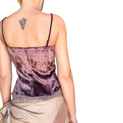 Nicoletta Ruggiero 90s rare velvet beaded bustier