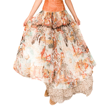 Blumarine 2005 iconic maxi silk skirt