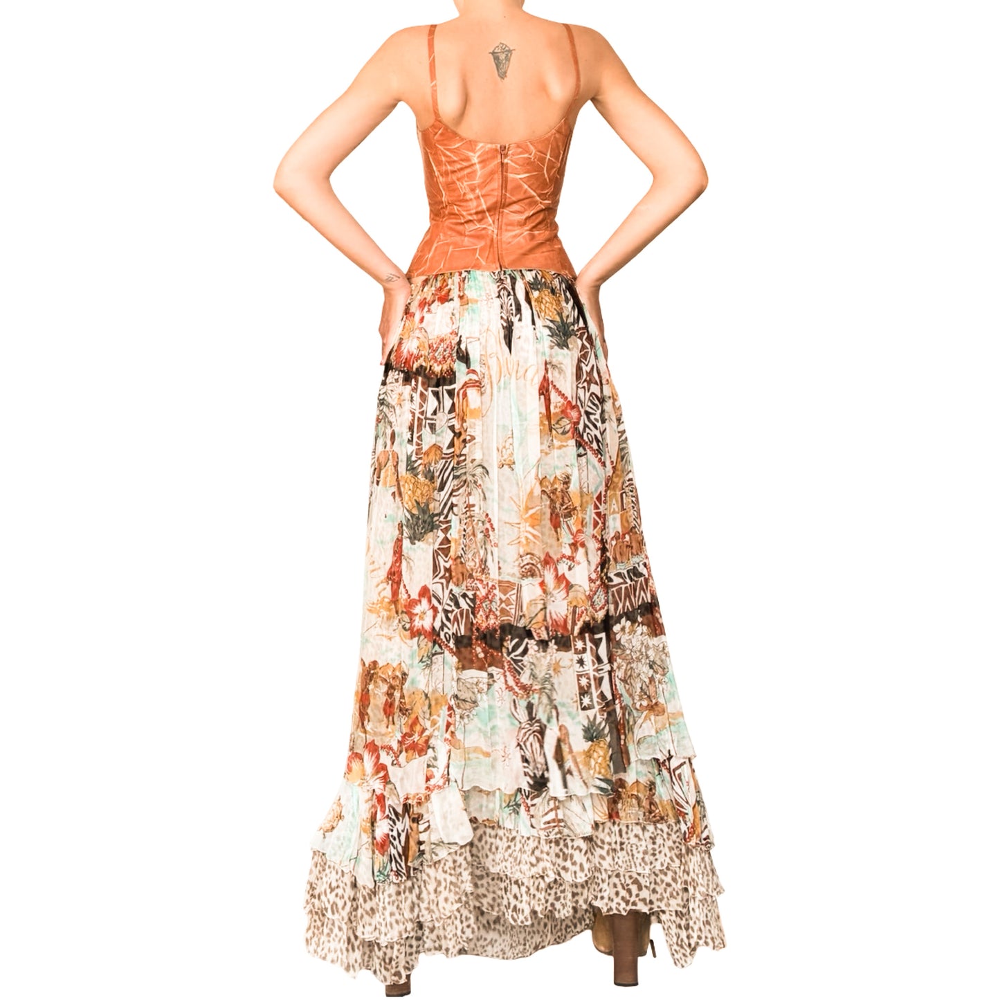Blumarine 2005 iconic maxi silk skirt