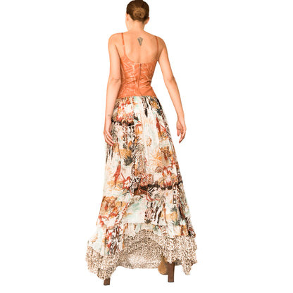 Blumarine 2005 iconic maxi silk skirt