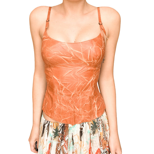 Plein Sud VTG textured leather bustier