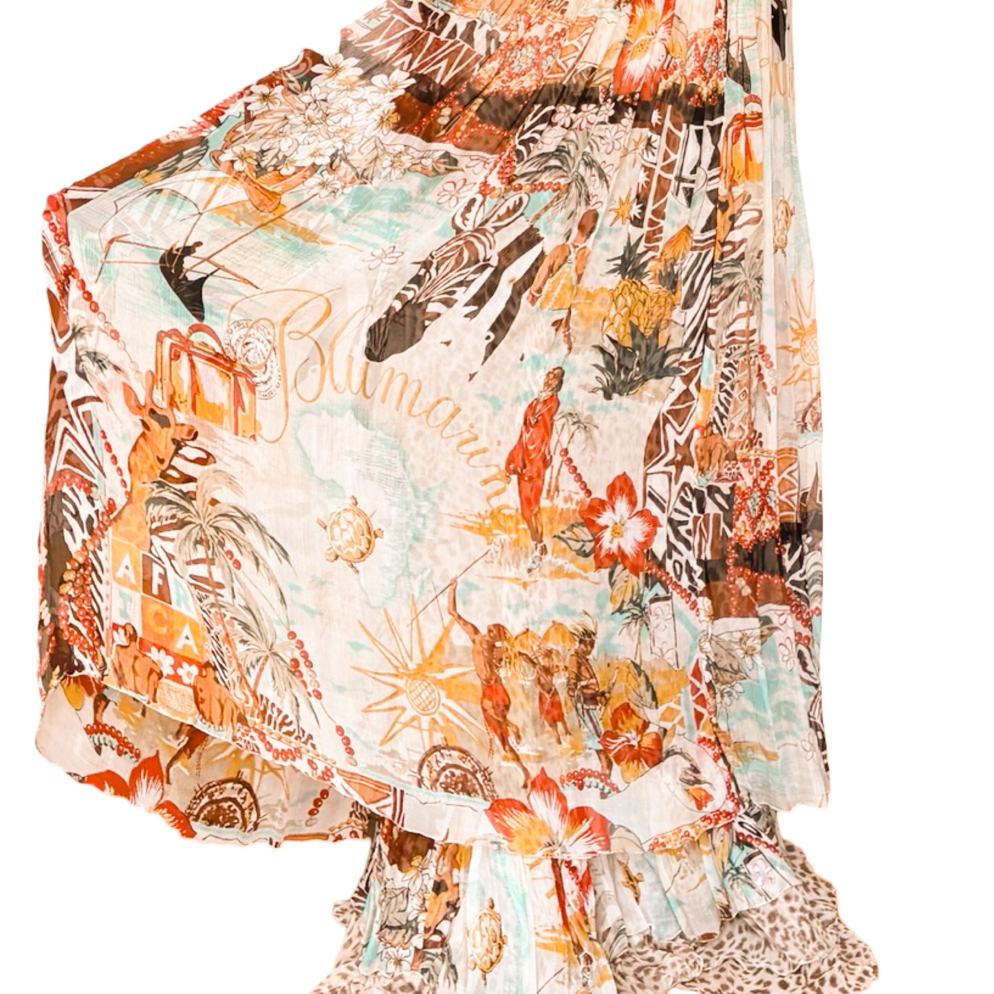 Blumarine 2005 iconic maxi silk skirt