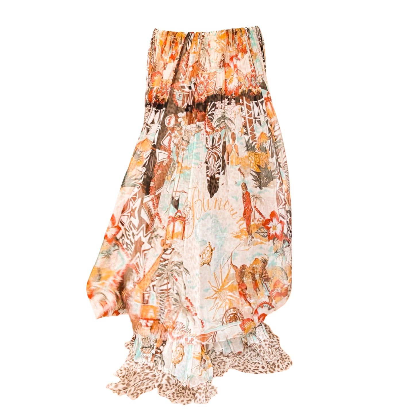 Blumarine 2005 iconic maxi silk skirt