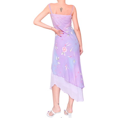 Italian Designer 2000's silk lilac maxi dress