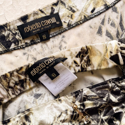 Roberto Cavalli S/S 2001 Fractal Velvet Set